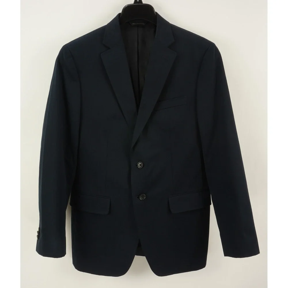 Banana Republic Tessuti Sondrio Men's 38R  Dark Blue Twill Cotton Vented Blazer‎